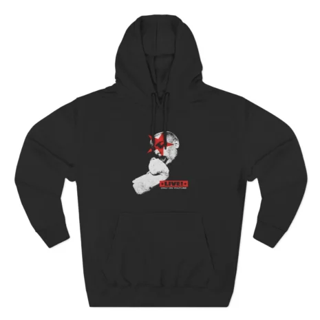 Black Slushy Noobz Hamzah Ai emad Three Panel Fleece Hoodie