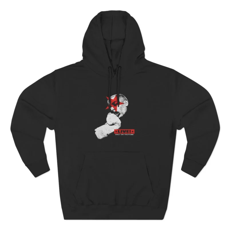 Black Slushy Noobz Hamzah Ai emad Three Panel Fleece Hoodie
