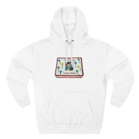 Slushy Noobz Birthday Cake Three-Panel Fleece Hoodie White Slushy Noobz Birthday Cake Three-Panel Fleece Hoodie White