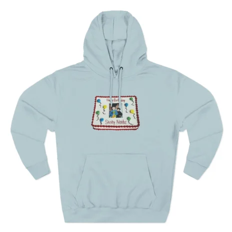 Slushy Noobz Birthday Cake Three-Panel Fleece HoodieBlue Mist