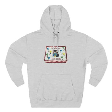 Slushy Noobz Birthday Cake Three-Panel Fleece HoodieHeather Grey Slushy Noobz Birthday Cake Three-Panel Fleece HoodieHeather Grey