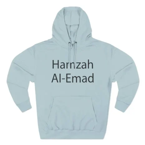Slushy Noobz Hamzah Ai-emad Three-Panel Fleece Hoodie Blue Mist