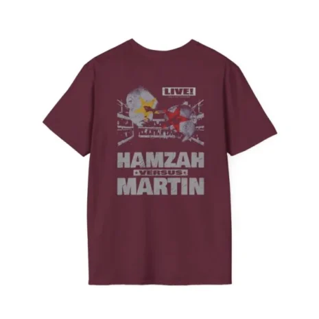 Slushy Noobz Hamzah Versus Martin T-Shirt Maroon Back Side Slushy Noobz Hamzah Versus Martin T-Shirt Maroon Back Side