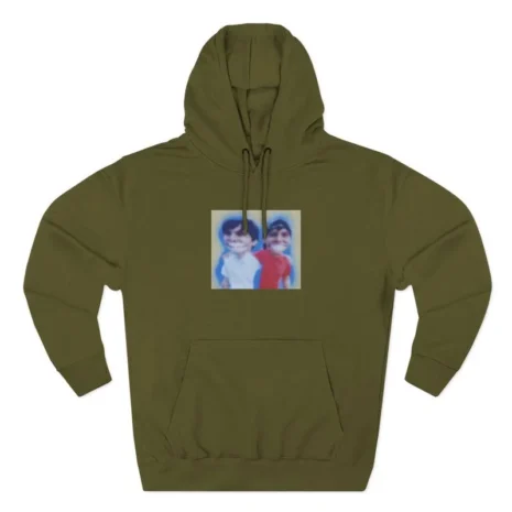 Slushy Noobz Hugging Three-Panel Fleece Hoodie Army Green Slushy Noobz Hugging Three-Panel Fleece Hoodie Army Green