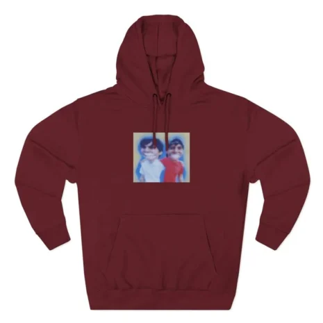 Slushy Noobz Hugging Three-Panel Fleece Hoodie Burgundy Slushy Noobz Hugging Three-Panel Fleece Hoodie Burgundy