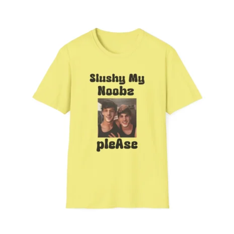 Slushy Noobz Martin and Hamzah Comedy T-Shirt Cornsilk Slushy Noobz Martin and Hamzah Comedy T-Shirt Cornsilk
