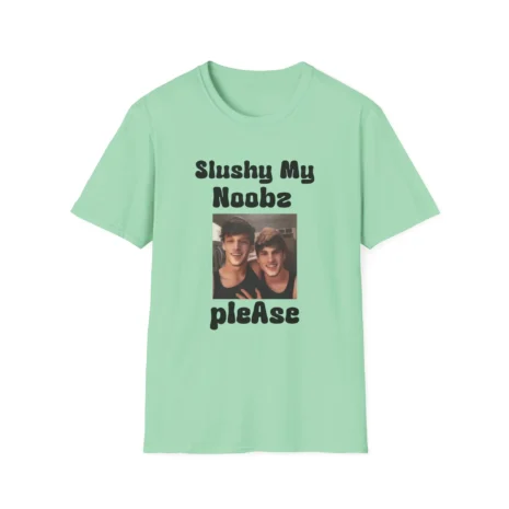 Slushy Noobz Martin and Hamzah Comedy T-Shirt Mint Green Slushy Noobz Martin and Hamzah Comedy T-Shirt Mint Green