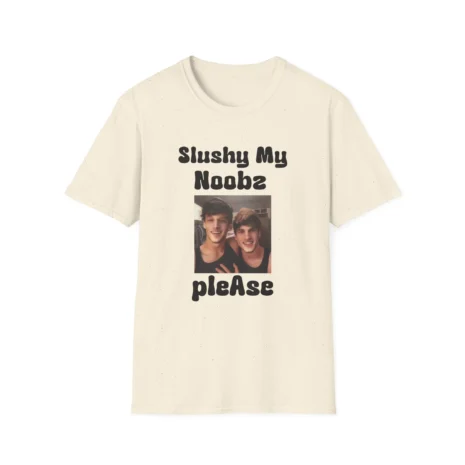 Slushy Noobz Martin and Hamzah Comedy T-Shirt Natural Slushy Noobz Martin and Hamzah Comedy T-Shirt Natural