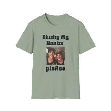 Slushy Noobz Martin and Hamzah Comedy T-Shirt Sage Slushy Noobz Martin and Hamzah Comedy T-Shirt Sage