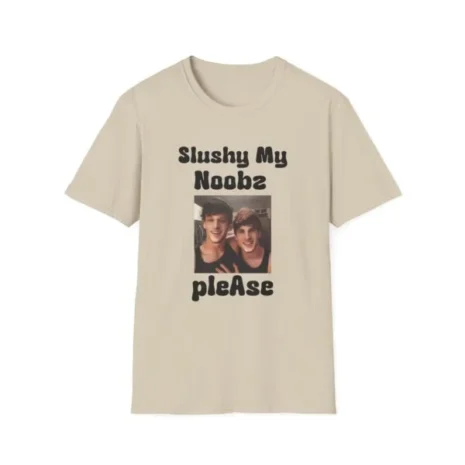 Slushy Noobz Martin and Hamzah Comedy T-Shirt Sand Slushy Noobz Martin and Hamzah Comedy T-Shirt Sand