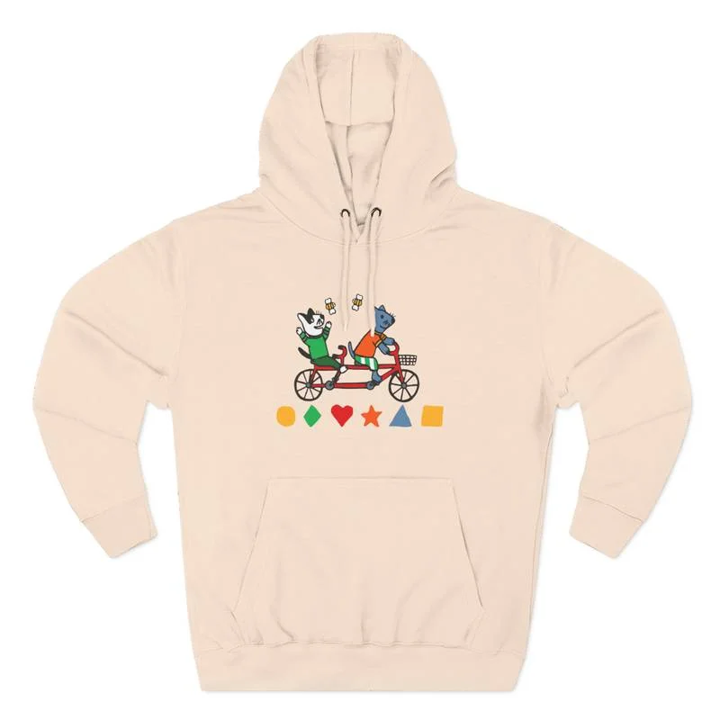 Slushy Noobz Tandem Cats Hoodie Pale Pink