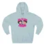 Slushy Noobz Three-Panel Fleece Pink Logo Hoodie Blue Mist