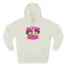 Slushy Noobz Three-Panel Fleece Pink Logo Hoodie Oatmeal Heather