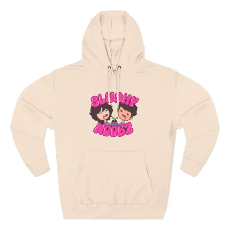 Slushy Noobz Three-Panel Fleece Pink Logo Hoodie Pale Pink Slushy Noobz Three-Panel Fleece Pink Logo Hoodie Pale Pink