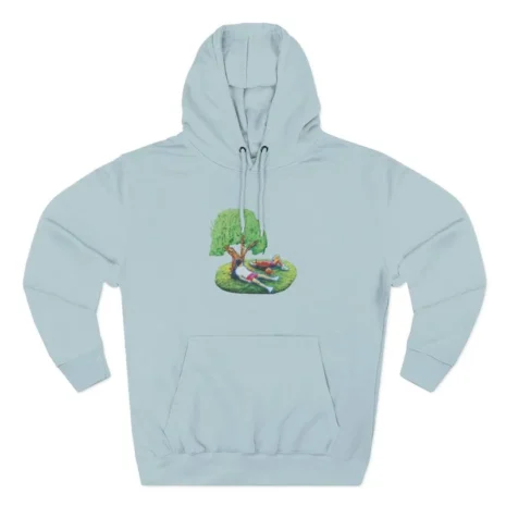 Slushy Noobz Tree Three-Panel Fleece Hoodie Blue Mist