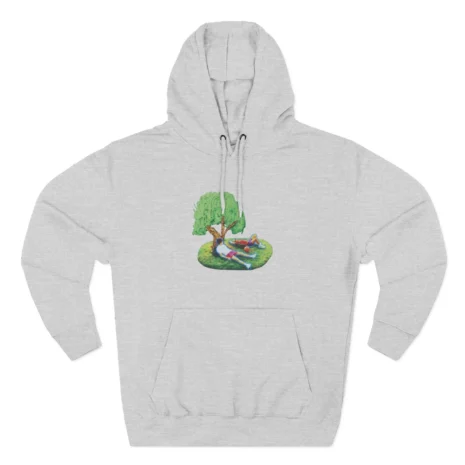 Slushy Noobz Tree Three-Panel Fleece Hoodie Heather Grey Slushy Noobz Tree Three-Panel Fleece Hoodie Heather Grey