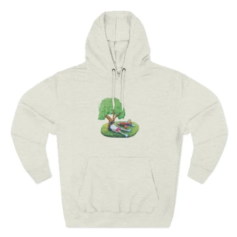 Slushy Noobz Tree Three-Panel Fleece Hoodie Oatmeal Heather Slushy Noobz Tree Three-Panel Fleece Hoodie Oatmeal Heather