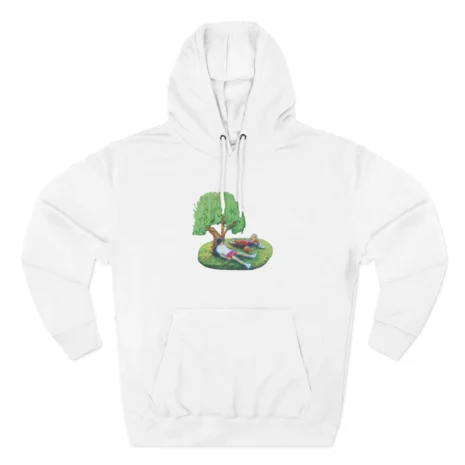 Slushy Noobz Tree Three-Panel Fleece Hoodie White Slushy Noobz Tree Three-Panel Fleece Hoodie White
