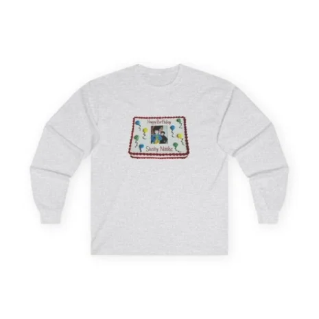 Slushy Noobz Birthday Cake Cotton Long Sleeve Tee Ash Slushy Noobz Birthday Cake Cotton Long Sleeve Tee Ash