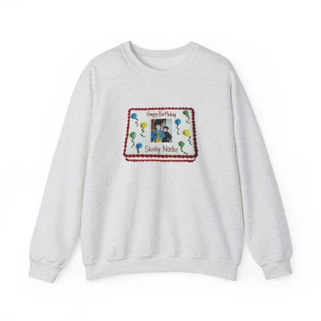 Slushy Noobz Birthday Cake Crewneck Sweatshirt Ash