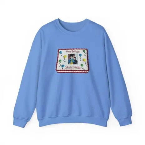 Slushy Noobz Birthday Cake Crewneck Sweatshirt Carolina Blue Slushy Noobz Birthday Cake Crewneck Sweatshirt Carolina Blue