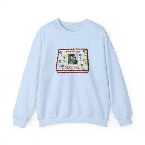 Slushy Noobz Birthday Cake Crewneck Sweatshirt Light Blue Slushy Noobz Birthday Cake Crewneck Sweatshirt Light Blue