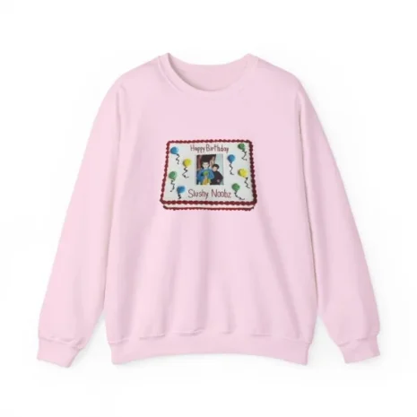 Slushy Noobz Birthday Cake Crewneck Sweatshirt Light Pink Slushy Noobz Birthday Cake Crewneck Sweatshirt Light Pink
