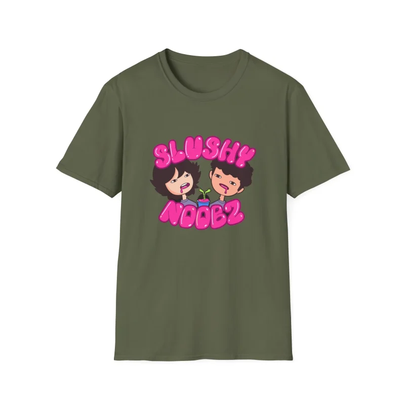 Slushy Noobz Cute Cartoon T-Shirt Military Green