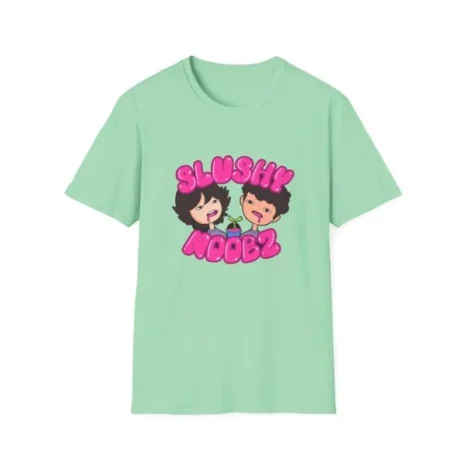 Slushy Noobz Cute Cartoon T-Shirt Mint Green Slushy Noobz Cute Cartoon T-Shirt Mint Green