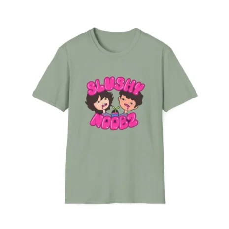 Slushy Noobz Cute Cartoon T-Shirt Sage Slushy Noobz Cute Cartoon T-Shirt Sage