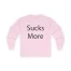 Slushy Noobz Hamzah Sucks More Tee Cotton Long Sleeve Light Pink