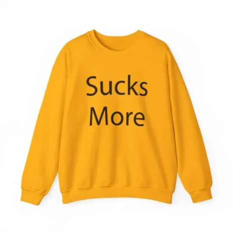 Slushy Noobz Hamzah Sucks More Tee Crewneck Sweatshirt Gold Slushy Noobz Hamzah Sucks More Tee Crewneck Sweatshirt Gold