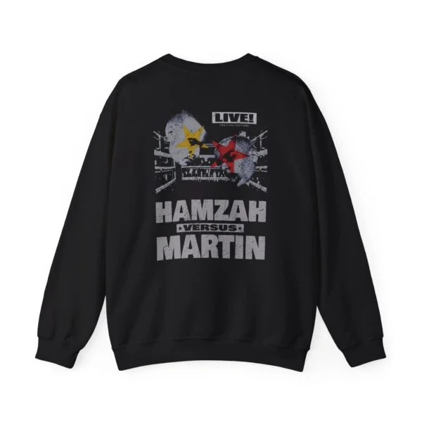 Slushy Noobz Hamzah Versus Martin Crewneck Sweatshirt Black Back Side