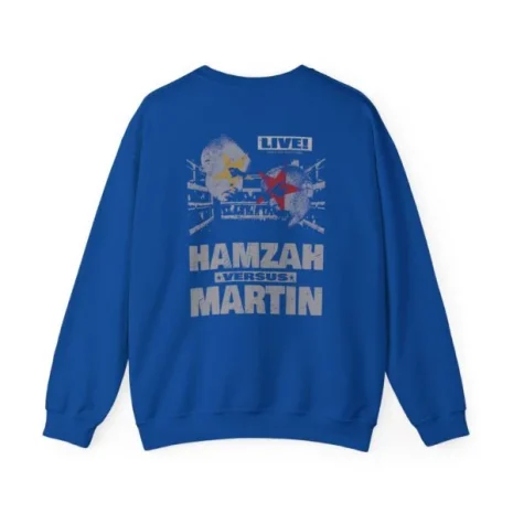 Slushy Noobz Hamzah Versus Martin Crewneck Sweatshirt Royal Back Side Slushy Noobz Hamzah Versus Martin Crewneck Sweatshirt Royal Back Side